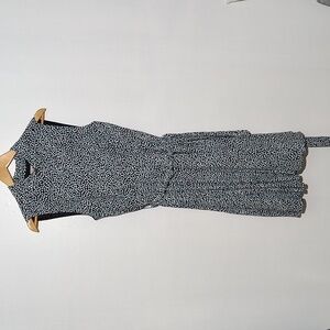 🌴Hobbs London Belinda Navy and Light Blue Patterned Dress Size 10